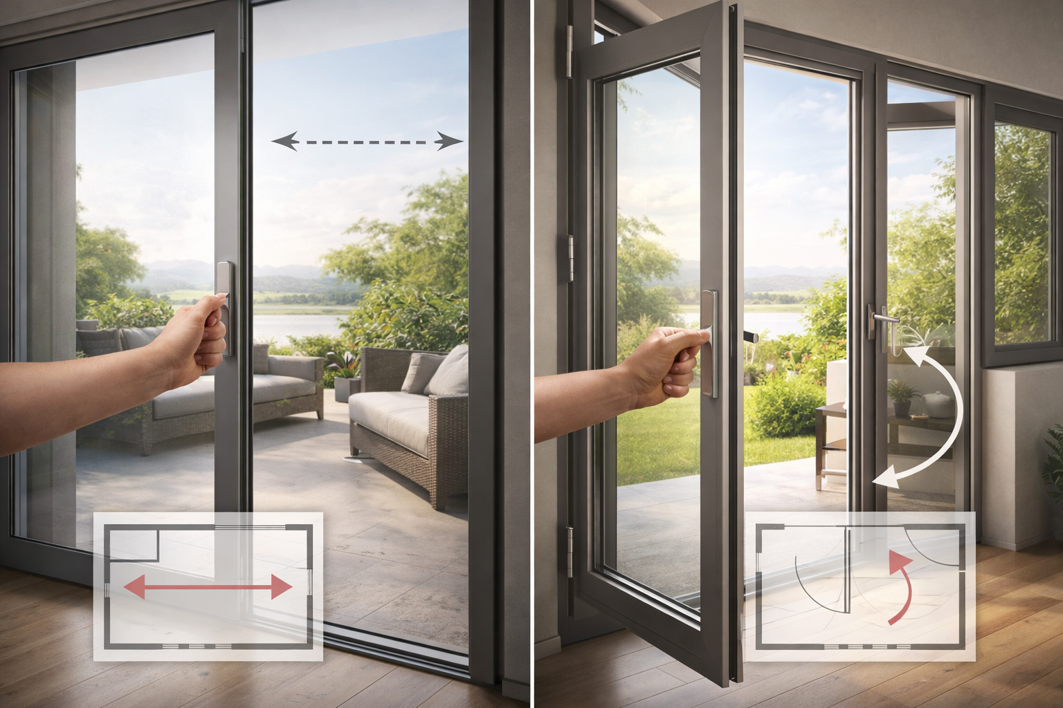 How to choose between sliding and hinged doors or windows